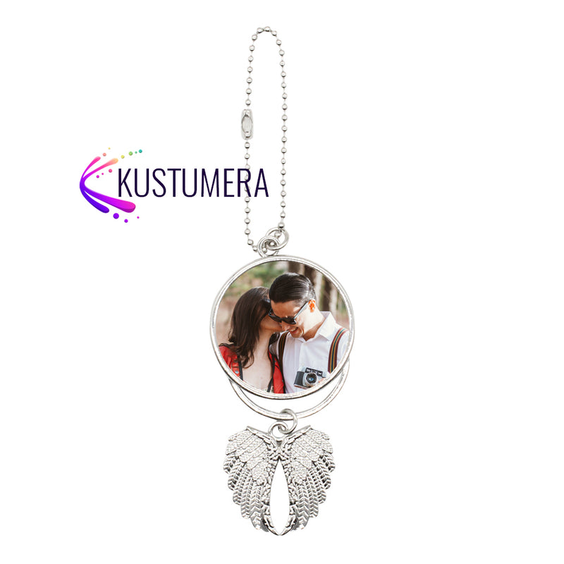 Sublimation Blank SILVER Angel Wings Ornament Double-Sided