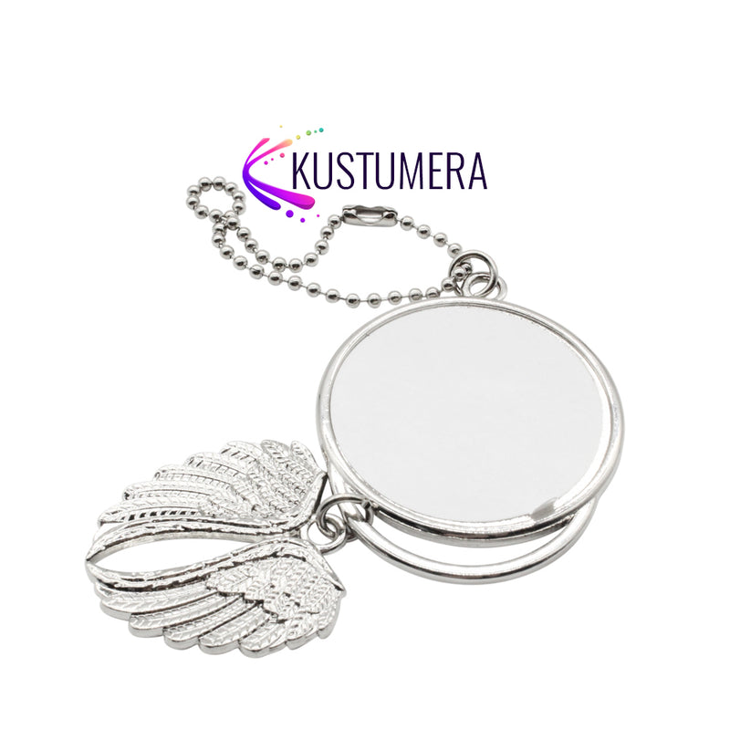 Sublimation Blank SILVER Angel Wings Ornament Double-Sided