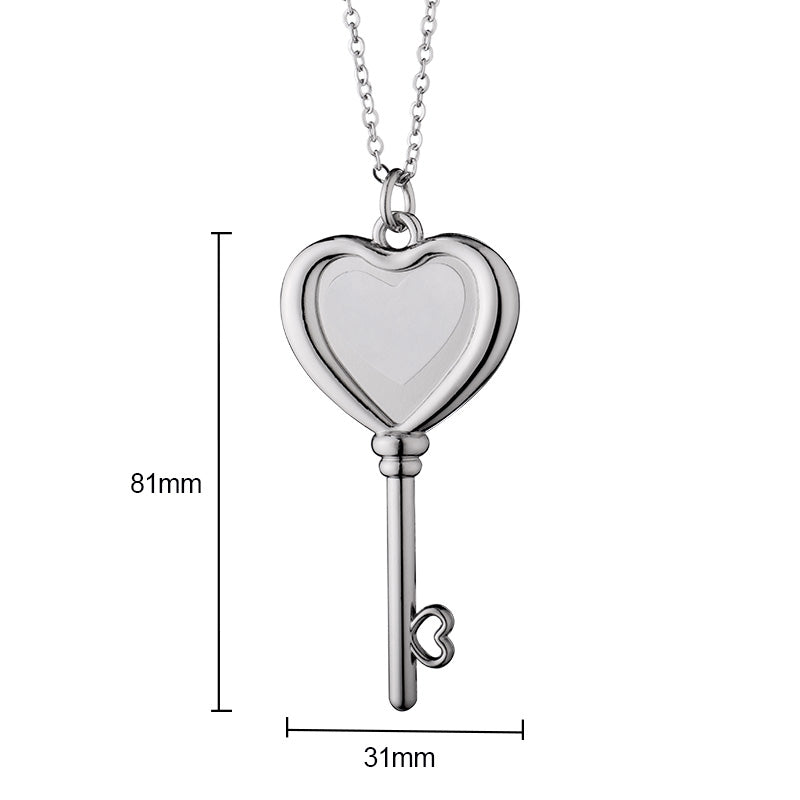 Sublimation Blank Double-Sided Key Pendant Necklace