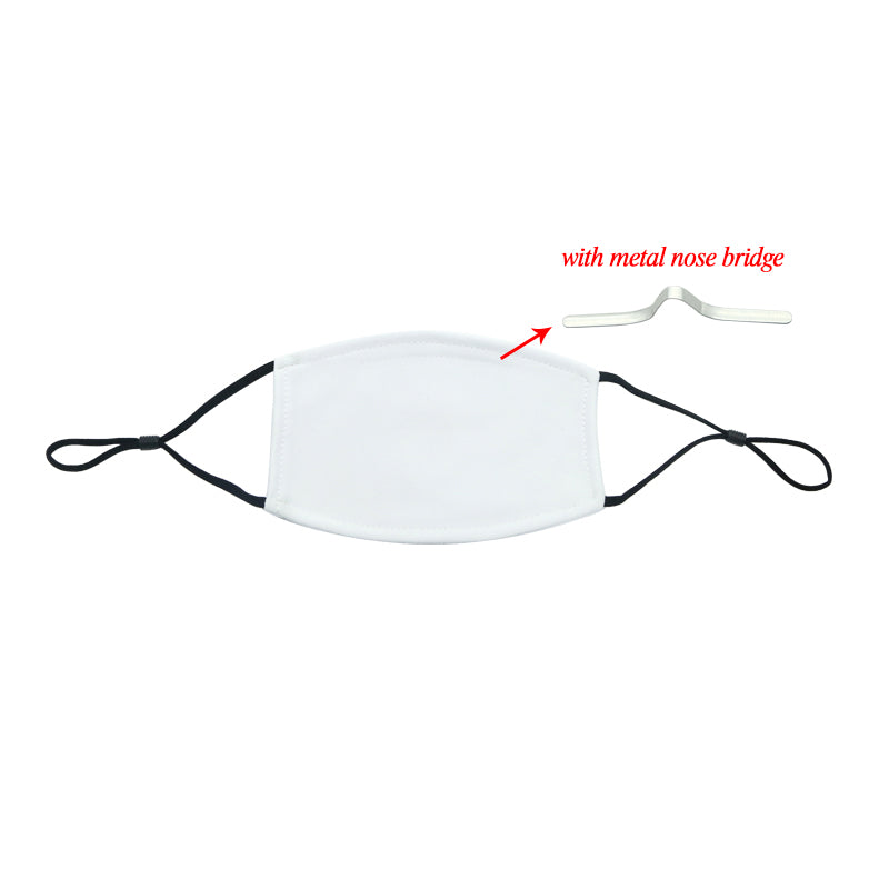 Sublimation Blank Mask with Filter Pocket and Nose Wire