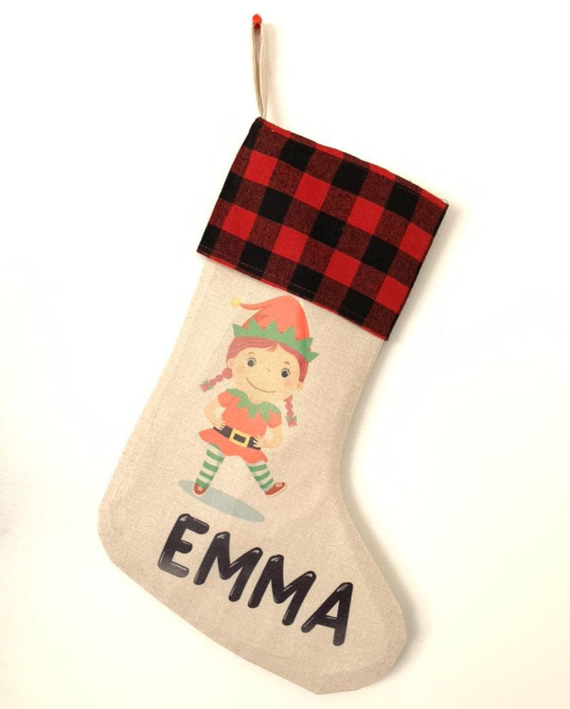 Blank Buffalo Red Plaid Canvas Oversize Stocking