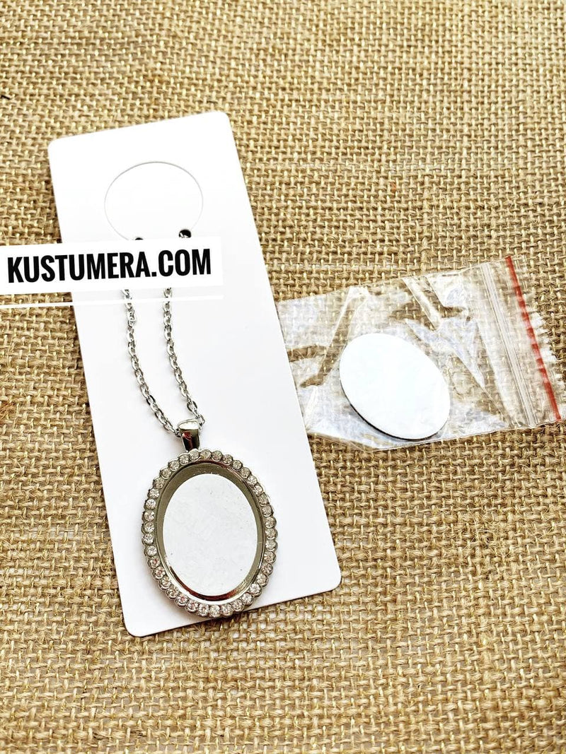 Sublimation Blank Oval CZ Necklace