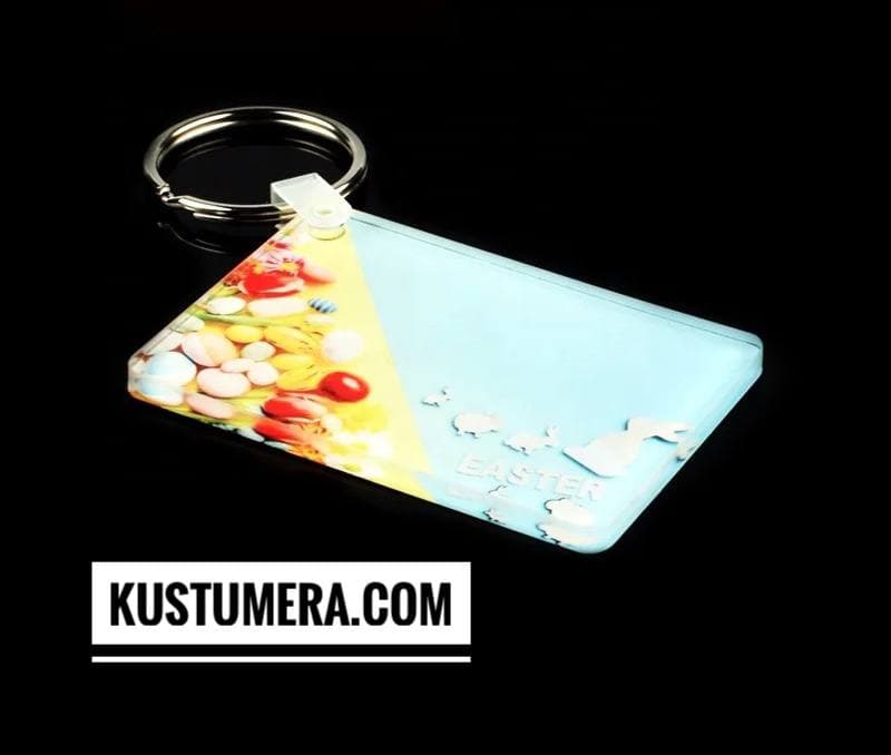 Sublimation Blank Acrylic Rectangle Keychain