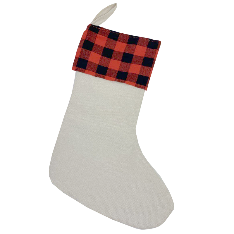 Blank Buffalo Red Plaid Canvas Oversize Stocking